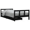 Estructura de cama infantil con cajones madera negro 90x190 cm 2