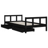 Estructura de cama infantil con cajones madera negro 90x190 cm 4