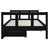 Estrutura cama infantil c/ gavetas 90x190 cm pinho maciço preto 5