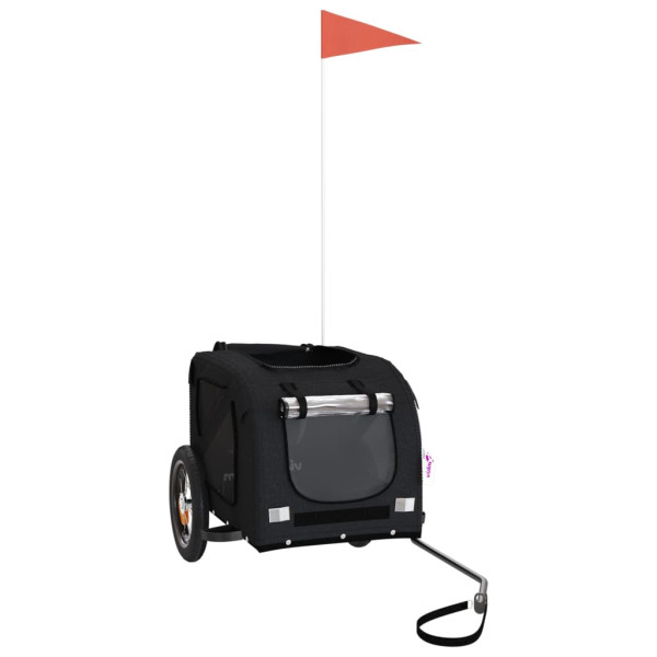 Remolque de bicicleta para perros hierro y tela Oxford negro M 3