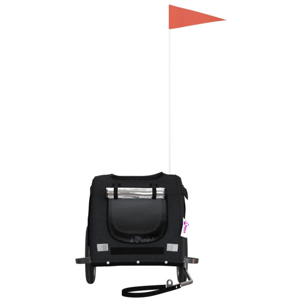 Remolque de bicicleta para perros hierro y tela Oxford negro M 4