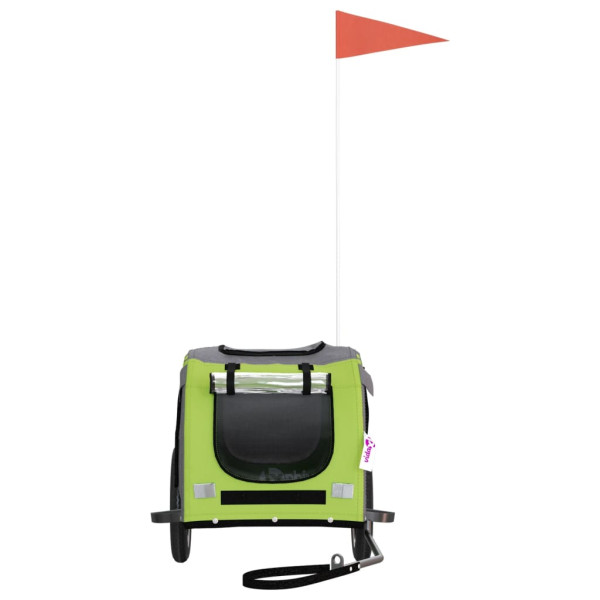 Remolque de bicicleta para perros hierro tela Oxford verde gris M 4