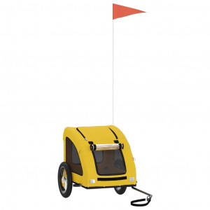 Remolque de bicicleta para perros hierro y tela Oxford amarillo H