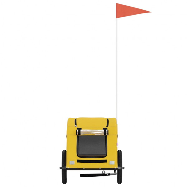 Reboque bicicleta p/ animais tecido oxford/ferro amarelo M 4