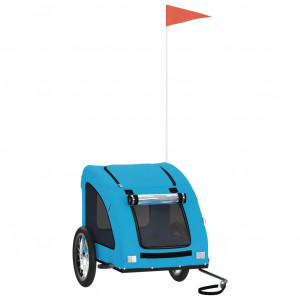 Remolque de bicicleta para perros hierro y tela Oxford azul H