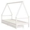 Estructura cama niños con cajones madera pino blanco 90x200 cm 3