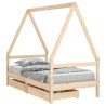 Estructura de cama infantil con cajones madera de pino 80x160cm 2