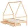 Estrutura de cama infantil c/ gavetas 80x160 cm pinho maciço 4