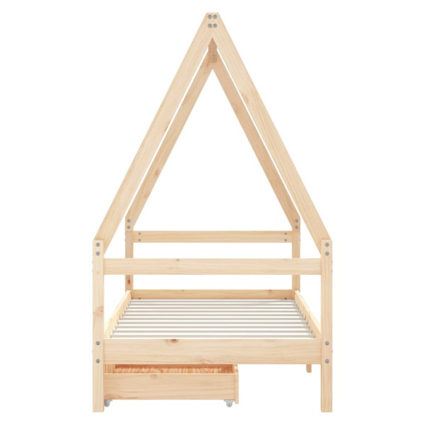 Estructura de cama infantil con cajones madera de pino 80x160cm M 5