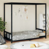 Estrutura de cama infantil 90x190 cm pinho maciço preto 1
