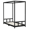 Estructura de cama para niños madera de pino negro 90x190 cm 3