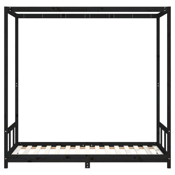 Estructura de cama para niños madera de pino negro 90x190 cm M 4