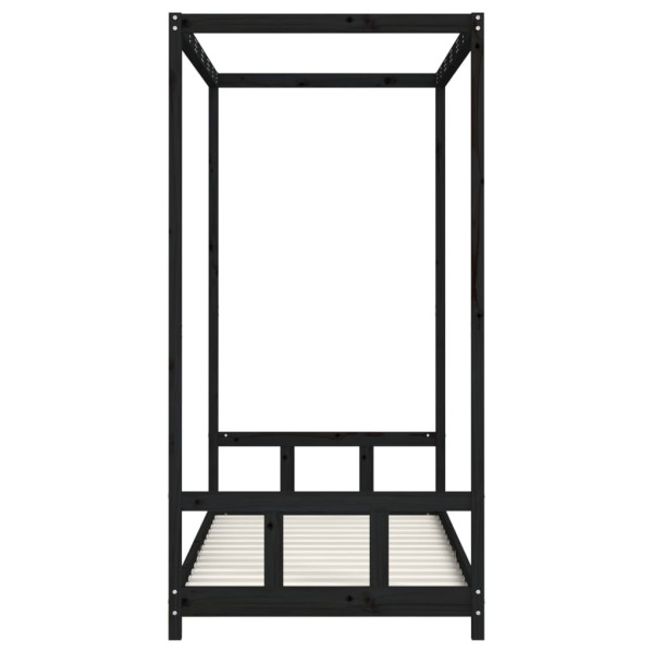 Estrutura de cama infantil 90x190 cm pinho maciço preto M 5
