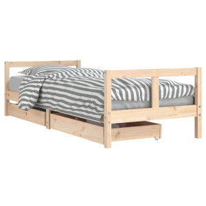 Estructura de cama para niños con cajones madera pino 80x200 cm H