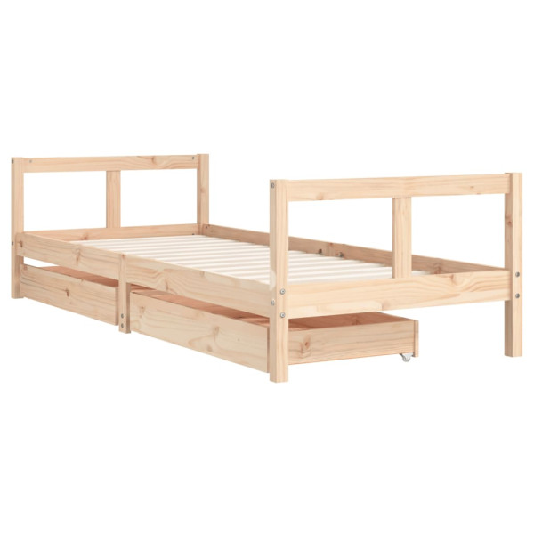 Estructura de cama para niños con cajones madera pino 80x200 cm M 3