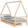Estructura de cama para niños con cajones madera pino 80x200 cm 2