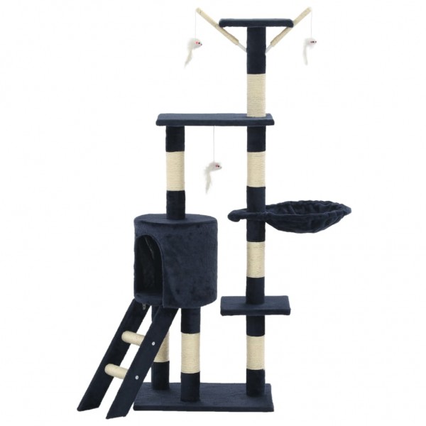 Árvore p/ gatos c/ postes arranhadores sisal 138 cm azul escuro M 3