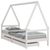 Estructura cama niños con cajones madera pino blanco 80x200 cm 2