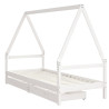 Estructura cama niños con cajones madera pino blanco 80x200 cm 3