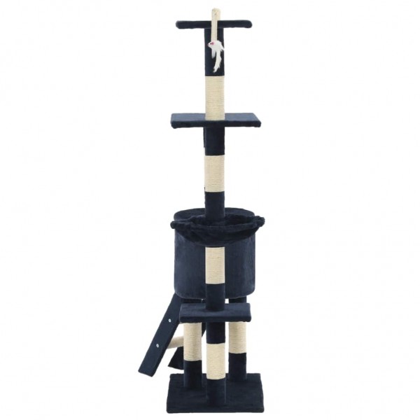 Rascador para gatos con poste de sisal 138 cm azul oscuro M 5