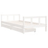Estrutura cama infantil c/ gavetas 90x200cm pinho maciço branco 3