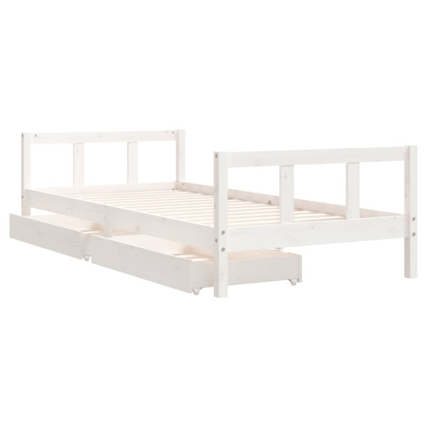 Estructura cama niños con cajones madera pino blanco 90x200 cm M 4