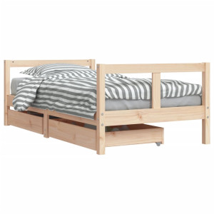 Estructura de cama infantil con cajones madera de pino 80x160cm H