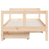 Estrutura de cama infantil c/ gavetas 80x160 cm pinho maciço 5