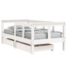 Estructura cama niños con cajones madera pino blanco 70x140 cm 2