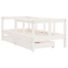 Estrutura cama infantil c/ gavetas 70x140cm pinho maciço branco 3