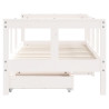 Estrutura cama infantil c/ gavetas 70x140cm pinho maciço branco 5