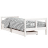 Estrutura cama infantil c/ gavetas 80x200cm pinho maciço branco 2