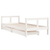 Estrutura cama infantil c/ gavetas 80x200cm pinho maciço branco 3
