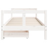 Estructura cama niños con cajones madera pino blanco 80x200 cm 5