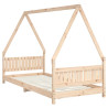 Estructura de cama para niños madera maciza de pino 90x200 cm 3