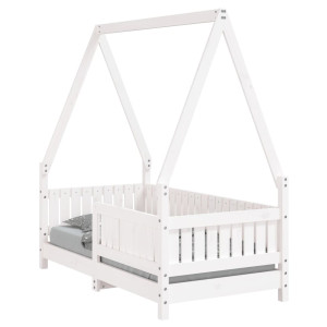 Estructura de cama para niños madera de pino blanco 70x140 cm H