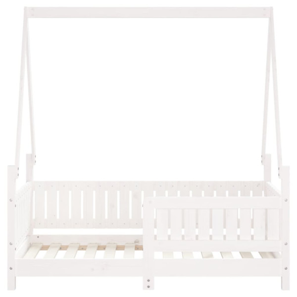 Estructura de cama para niños madera de pino blanco 70x140 cm M 4