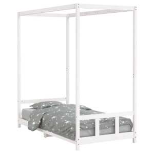 Estrutura de cama infantil 90x190 cm pinho maciço branco H