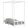 Estrutura de cama infantil 90x190 cm pinho maciço branco 2