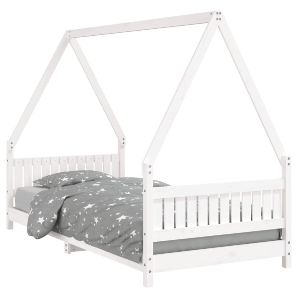 Estructura de cama para niños madera de pino blanco 90x200 cm M 2
