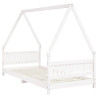 Estrutura de cama infantil 90x200 cm pinho maciço branco 3