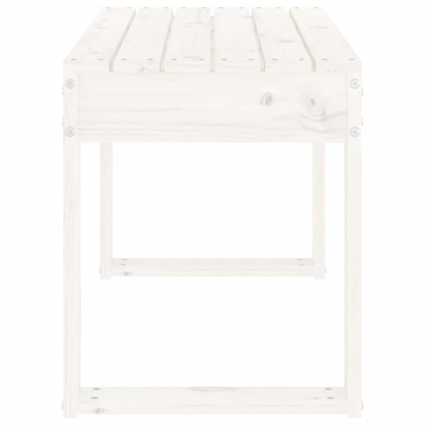 Banco de jardín madera maciza de pino blanco 80x38x45 cm M 4