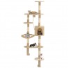 Árvore para gatos de parede c/ arranhadores sisal 194 cm bege 1
