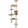 Rascador de gato de pared postes de sisal 194 cm beige y marrón 1