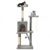 Árvore p/ gatos c/ postes arranhadores sisal 120 cm cinzento 1