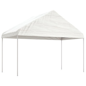 Gazebo com telhado 20.07x4.08x3.22 m polietileno branco H