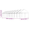 Gazebo com telhado 20.07x4.08x3.22 m polietileno branco 5