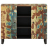 Aparador con 2 puertas de madera maciza reciclada 90x33x75 cm 3