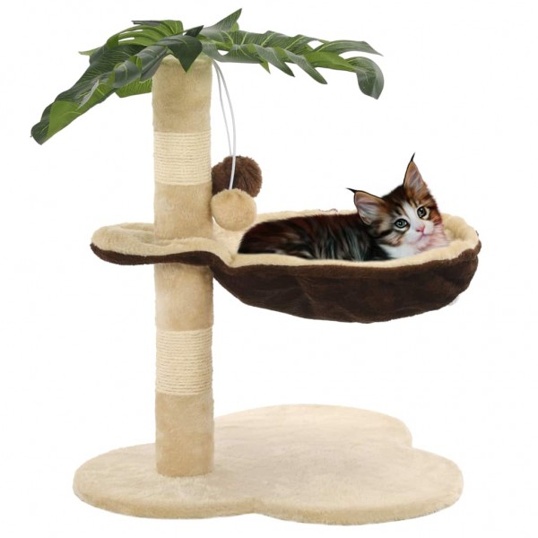 Rascador para gatos con poste de sisal 50 cm beige y marrón D