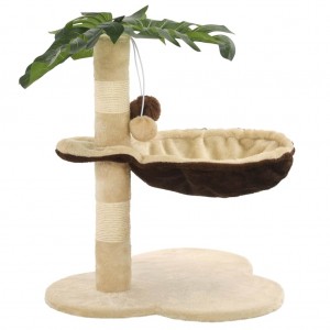 Rascador para gatos con poste de sisal 50 cm beige y marrón H